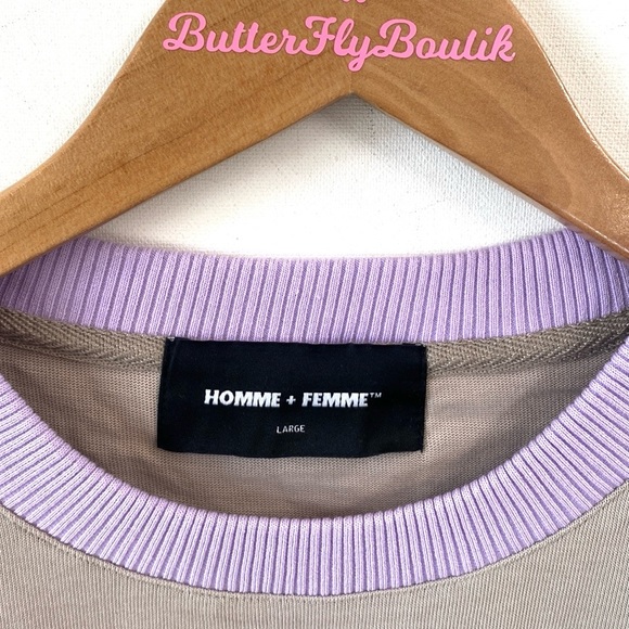 (A8) NEW Homme + Femme Crewneck Short Sleeve tee shirt, Size Large, NWOT - Picture 2 of 7